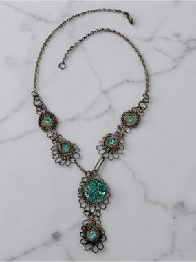 Vintage Antique Silesian Iron Wirework Necklace